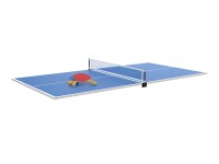 Plateaux dinatoires réversibles Ping Pong avec accessoires - Compatible tables de jeu 7 pieds - Coloris Blanc boisé (3)