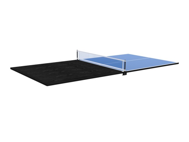 Plateaux dinatoires réversibles Ping Pong avec accessoires - Compatible tables de jeu 7 pieds - Coloris Noir boisé