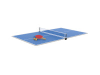 Plateaux dinatoires réversibles Ping Pong avec accessoires - Compatible tables de jeu 6 pieds - Coloris Blanc boisé (3)