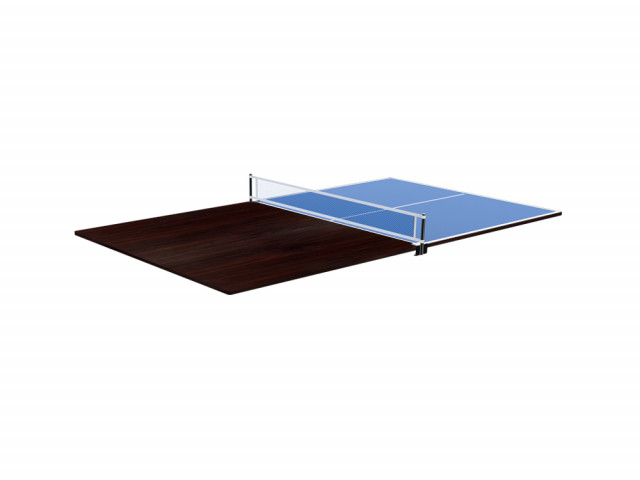 Plateaux dinatoires réversibles Ping Pong avec accessoires - Compatible tables de jeu 6 pieds - Coloris Wengé boisé