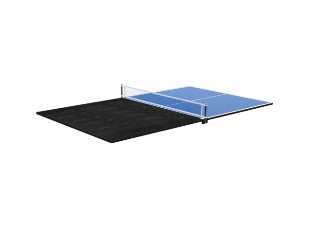 Plateaux dinatoires réversibles Ping Pong avec accessoires - Compatible tables de jeu 6 pieds - Coloris Noir boisé