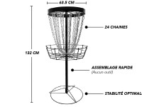 Panier métallique 12 chaînes disc-golf frisbee (2)
