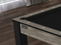 Billard Texas 6 pieds convertible en table à manger - 6 personnes - Coloris industriel tapis noir (3)